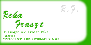 reka fraszt business card